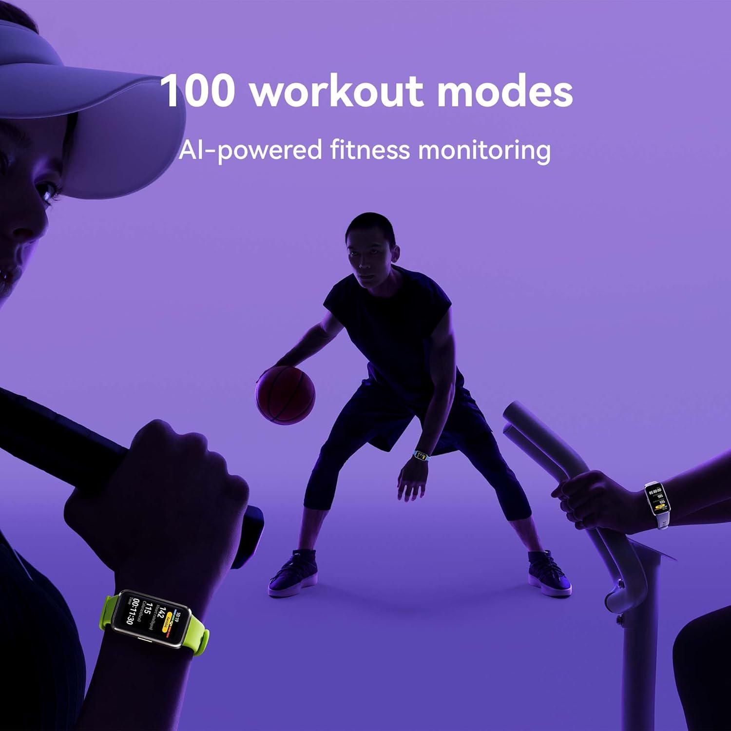 Pink Smart Fitness Band Sleep HRV 14 Day Battery