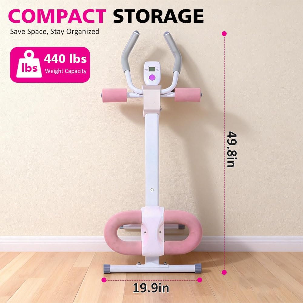 Adjustable Ab Machine Foldable Core Trainer w/ LED Monitor 440lb