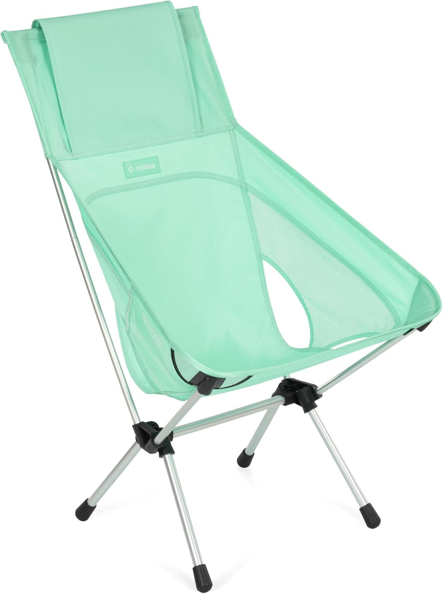 High Back Camping Chair Portable Foldable Green Seat