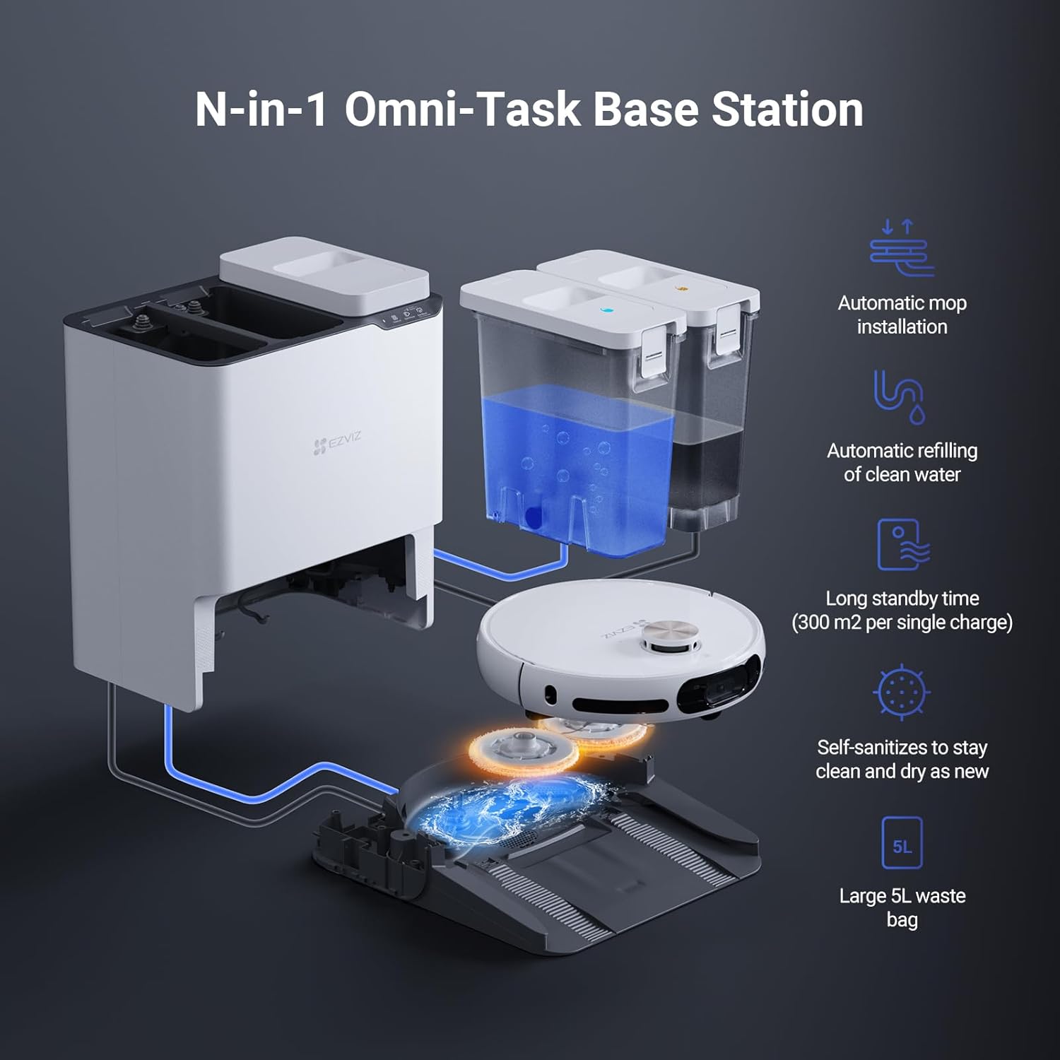 Robot Vacuum Mop 13000Pa Self Empty Auto Wash LiDAR Camera