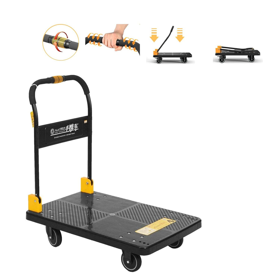 Silent Wheel Platform Trolley 200KG One Hand Fold Cart