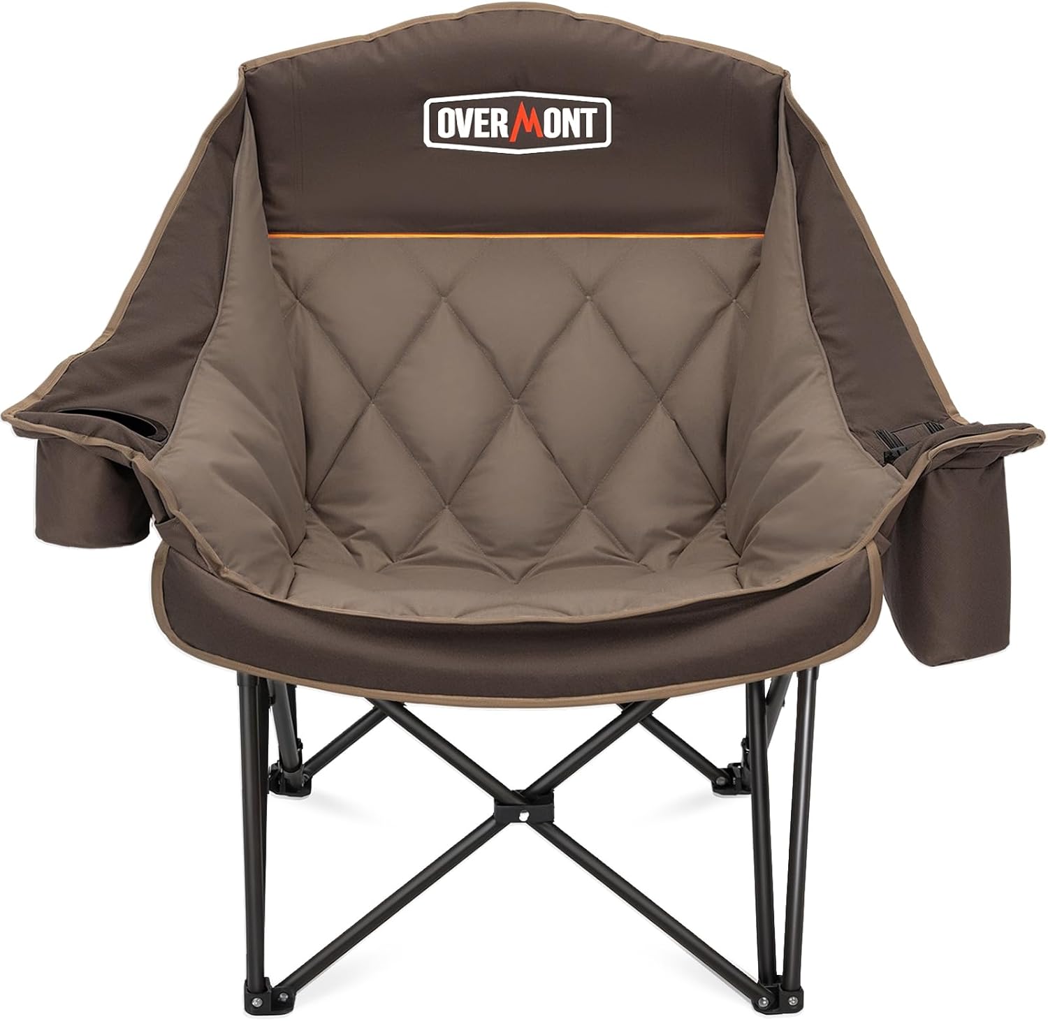 Oversized XL Camping Chair 450lb Padded Khaki Folding