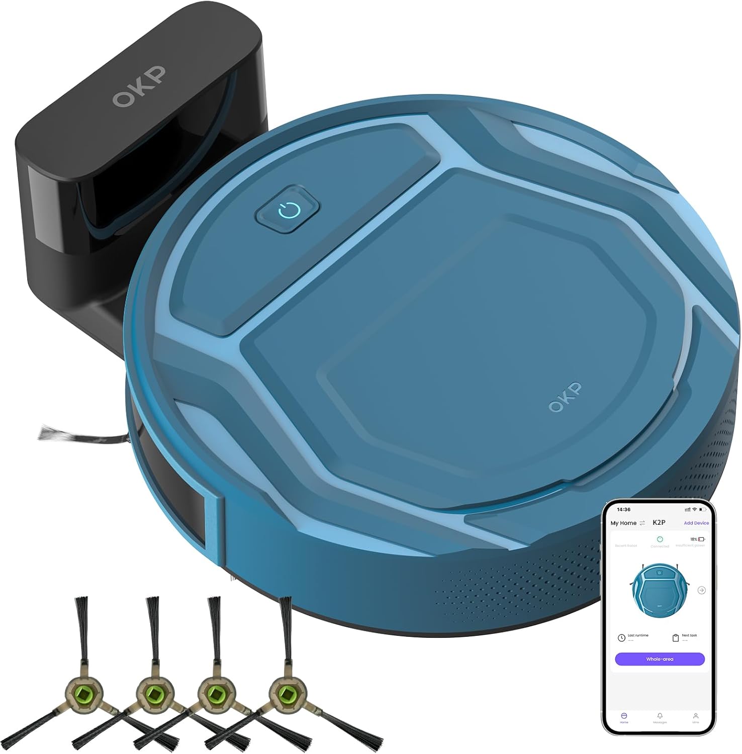 Robot Vacuum Cleaner 3000Pa Pet Hair Tangle Free WiFi App Auto Charge