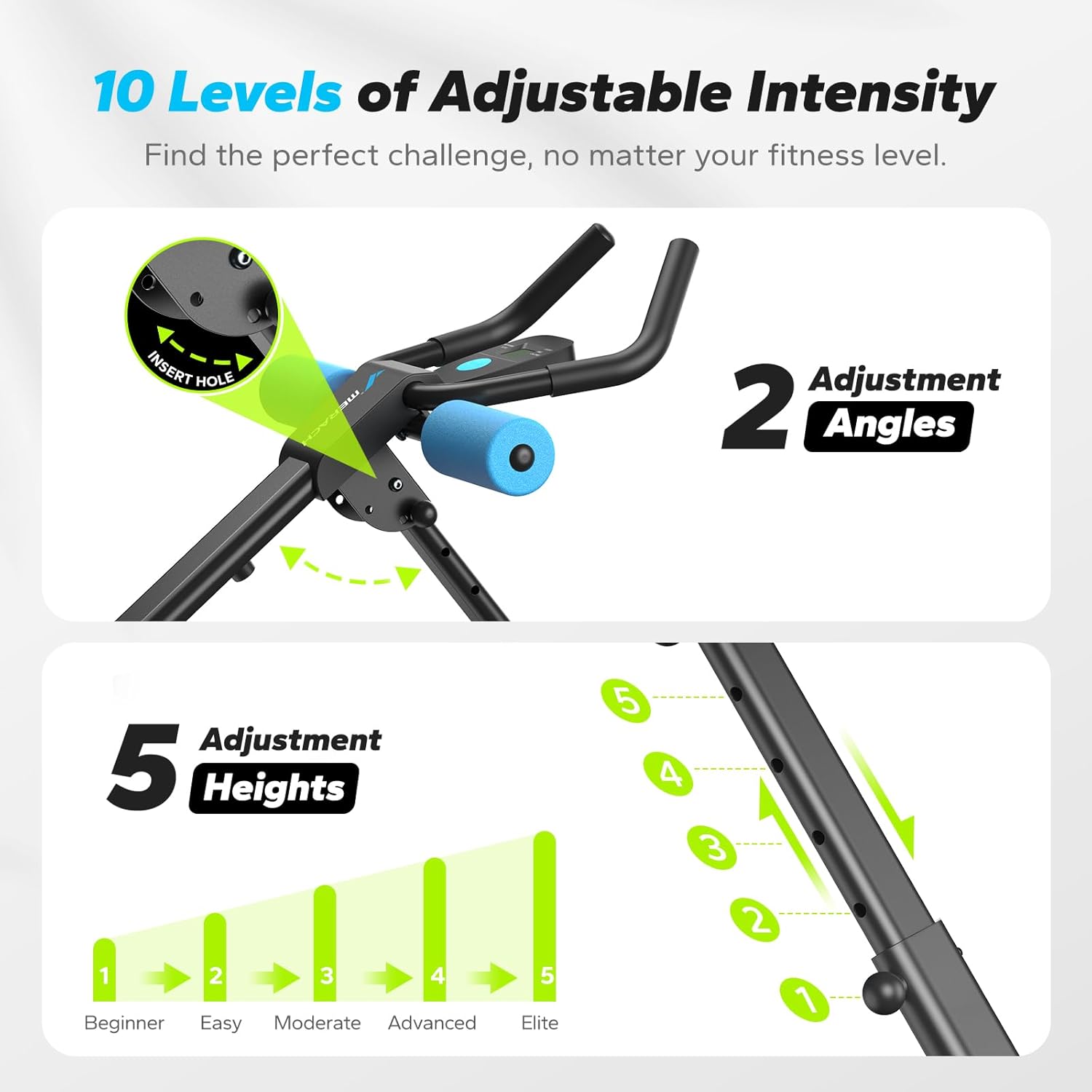 Adjustable Ab Machine Foldable Core Trainer Home Gym Workout w/ LCD