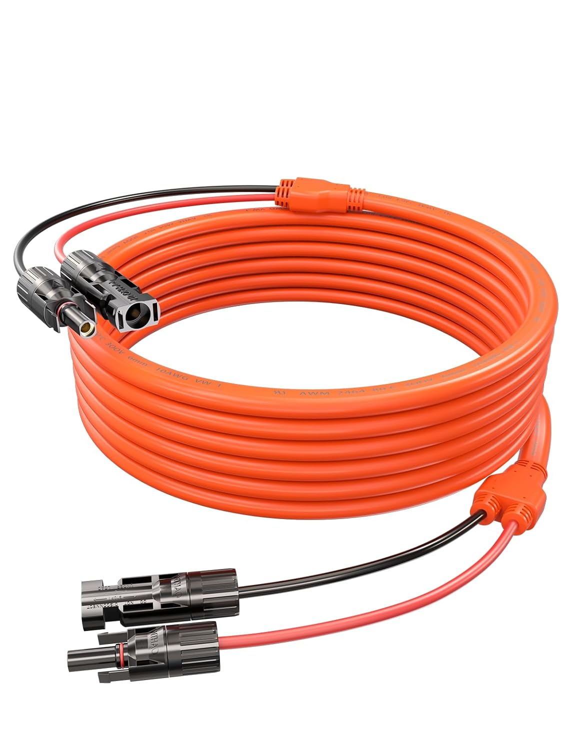 30FT 9M Solar Panel Extension Cable 10AWG Waterproof Orange