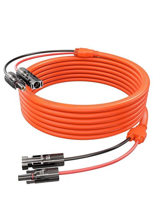 30FT 9M Solar Panel Extension Cable 10AWG Waterproof Orange