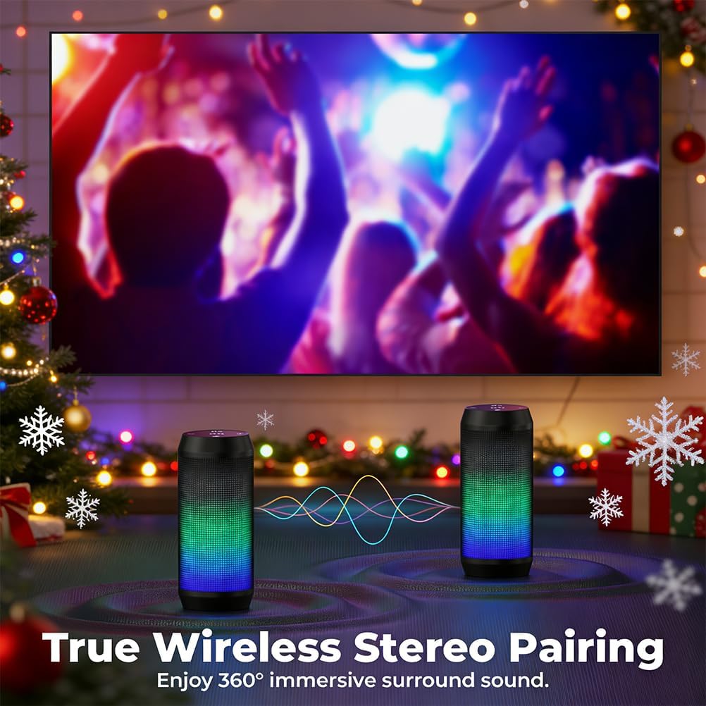 Bluetooth Speaker Portable Wireless LED Bass Stereo USB TF Aux
