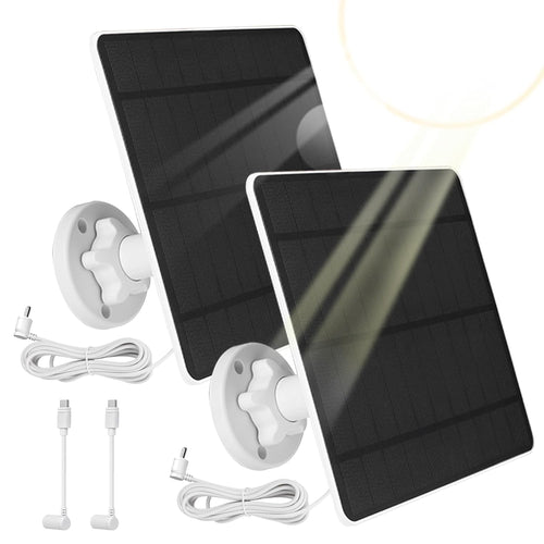 2 Pack 5W Solar Panel Charger For Battery Security Camera