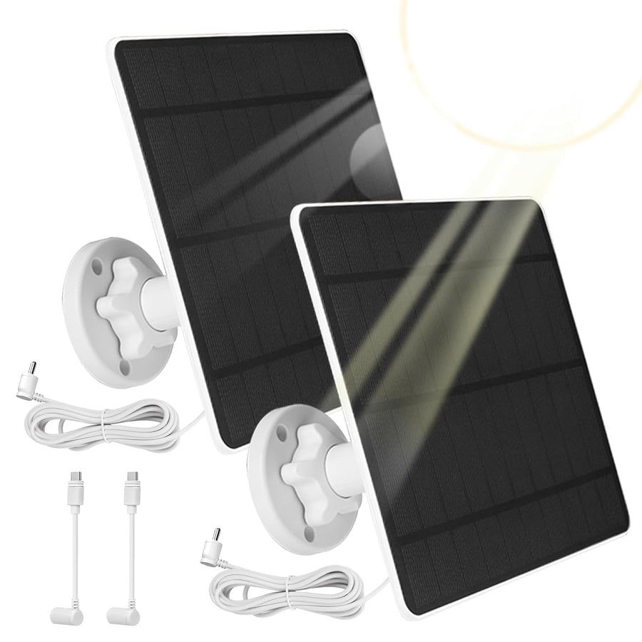 2 Pack 5W Solar Panel Charger For Battery Security Camera