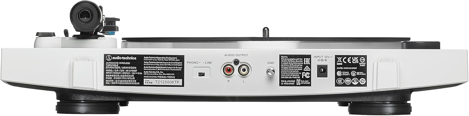 Bluetooth Automatic Belt Drive Turntable White 33 45 RPM