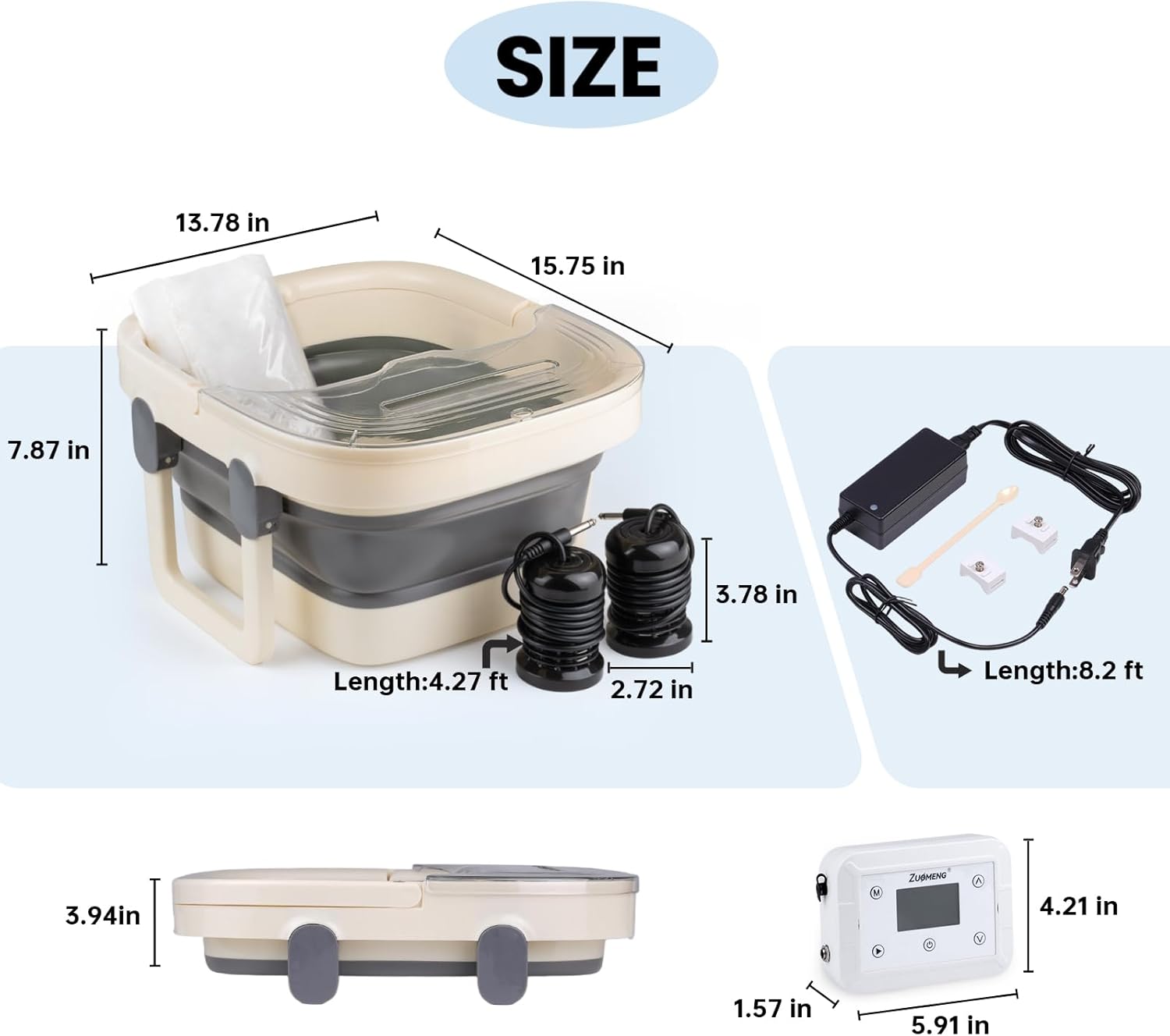 Bluetooth Ionic Foot Bath Detox Machine App Control Foldable Spa