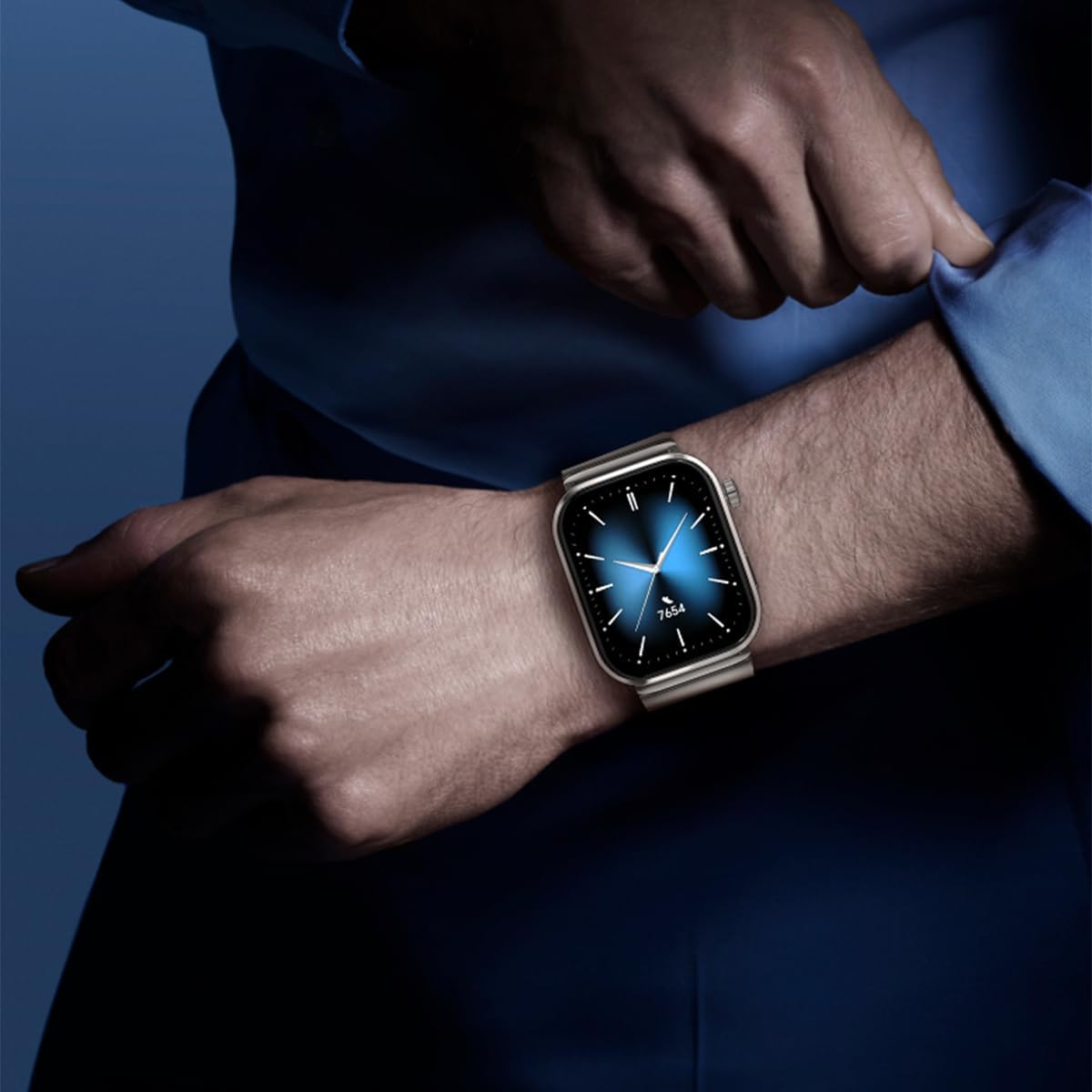AI Smart Watch 1.96 AMOLED GPS Stainless Steel Black