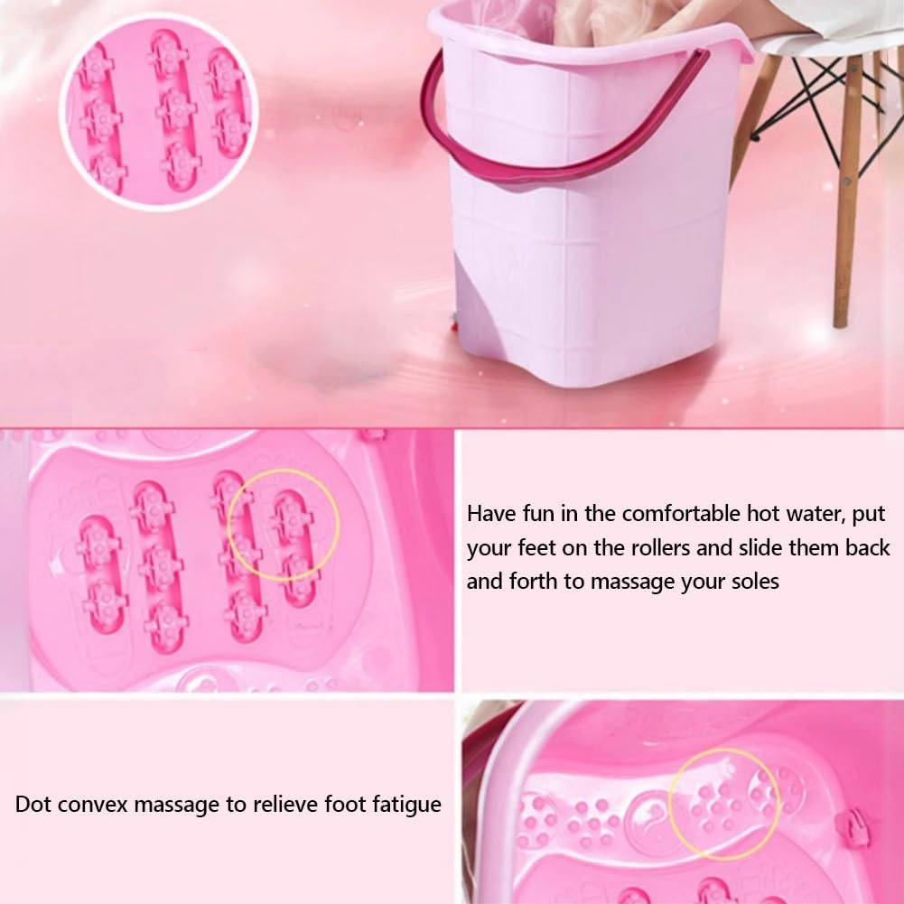 Calf Soaking Foot Bath Tub Deep Spa Bucket with Wheels Drain