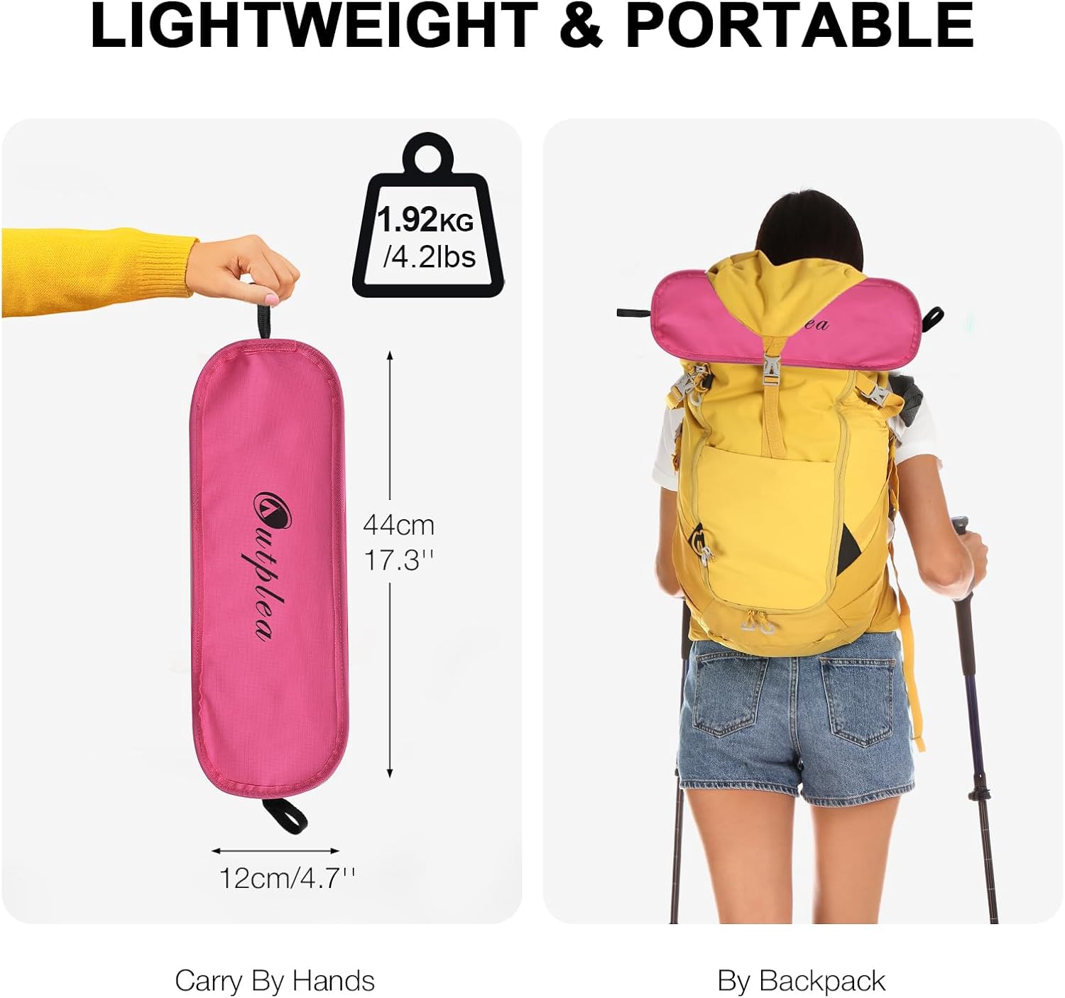 Pink High Back Lightweight Camping Chair Portable Folding Seat