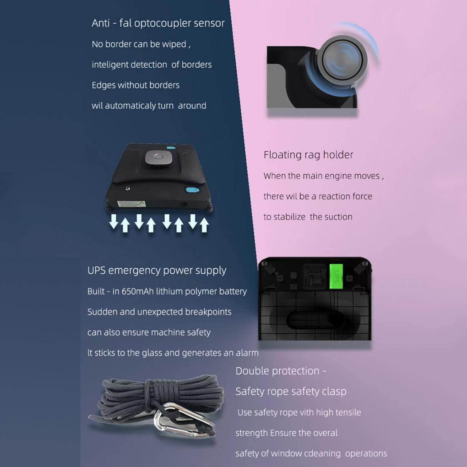 Window Cleaning Robot App Remote Auto Spray Smart Glass Cleaner