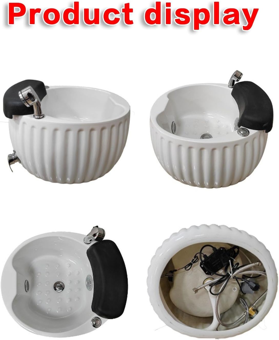 Heated Foot Spa Bath Massage Pedicure Basin LED Light Salon