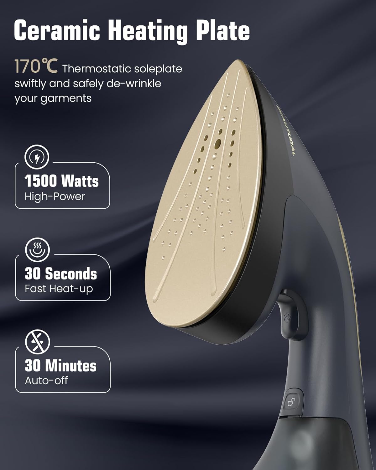 2 in 1 Clothes Steamer Iron 1500W Ceramic Plate Fast Heat