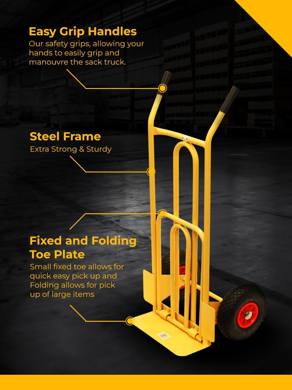 Heavy Duty Sack Truck 200KG Pneumatic Wheel Barrow