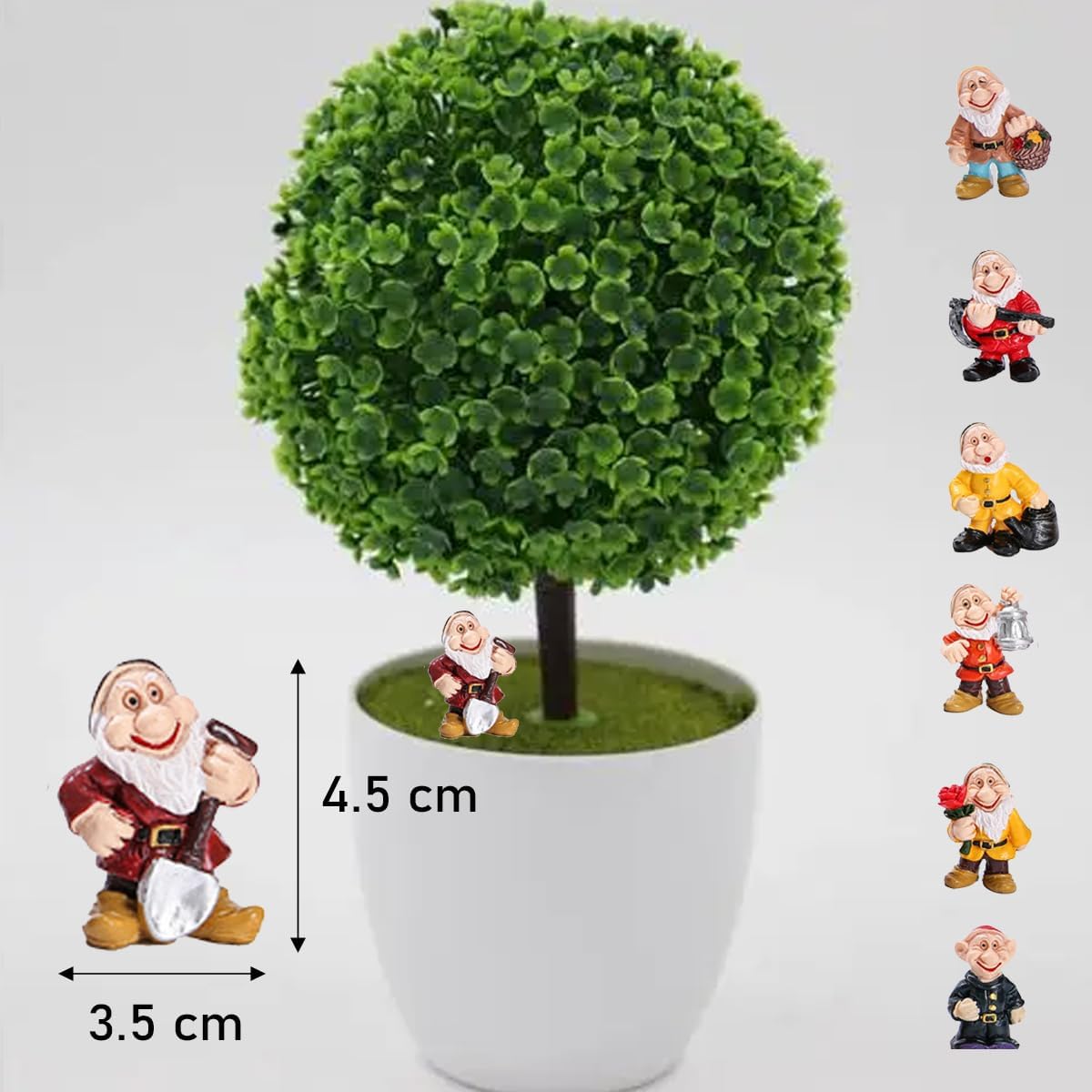 7PCS Mini Gnome Figurines Resin Fairy Garden Decor Set