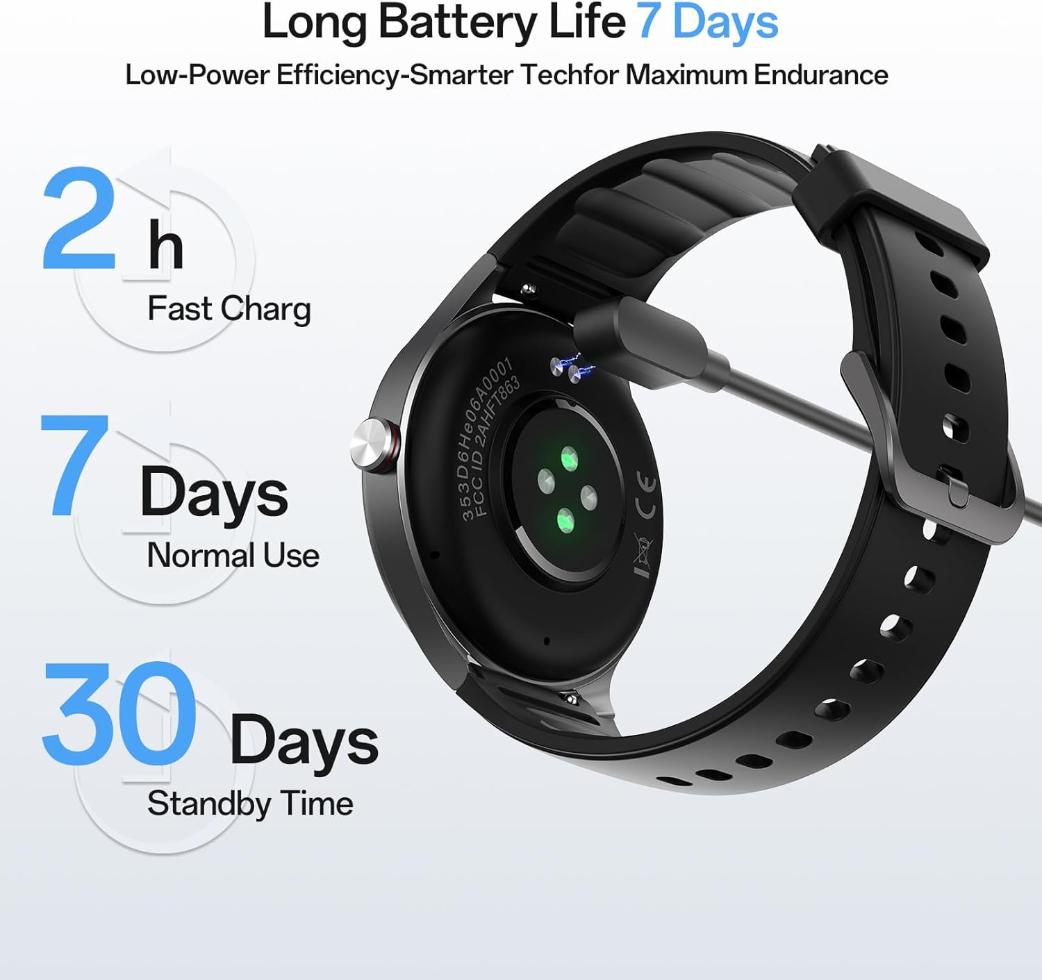 Mens Smart Watch Bluetooth Call Fitness Tracker Black