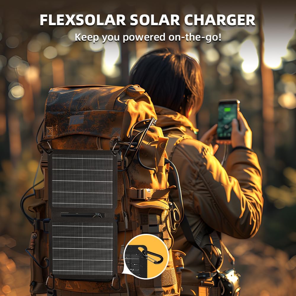 10W Foldable Solar Charger USB Camping Hiking Waterproof
