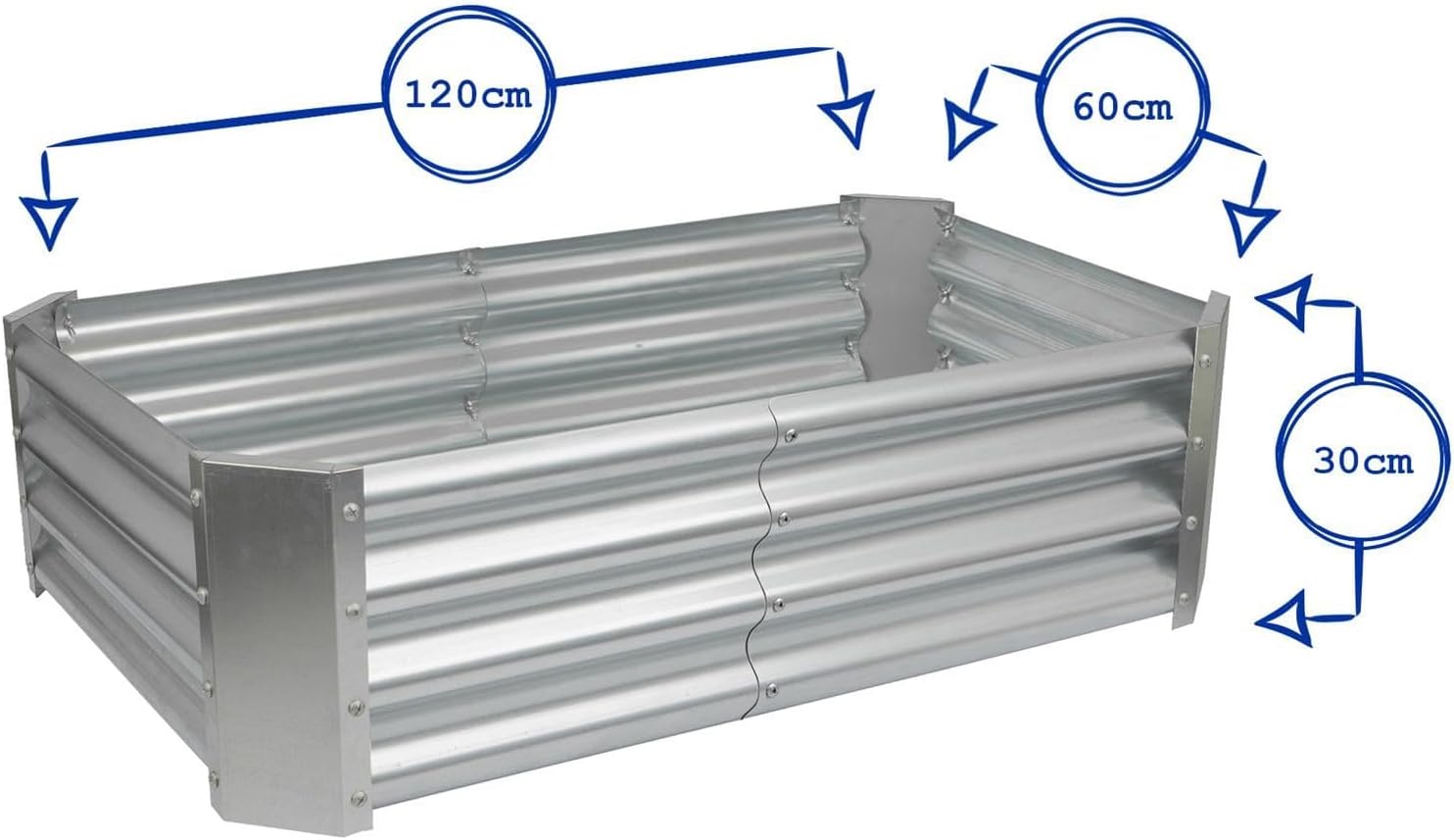 Raised Garden Bed 120cm Metal Planter Ivory Steel 2 Pack
