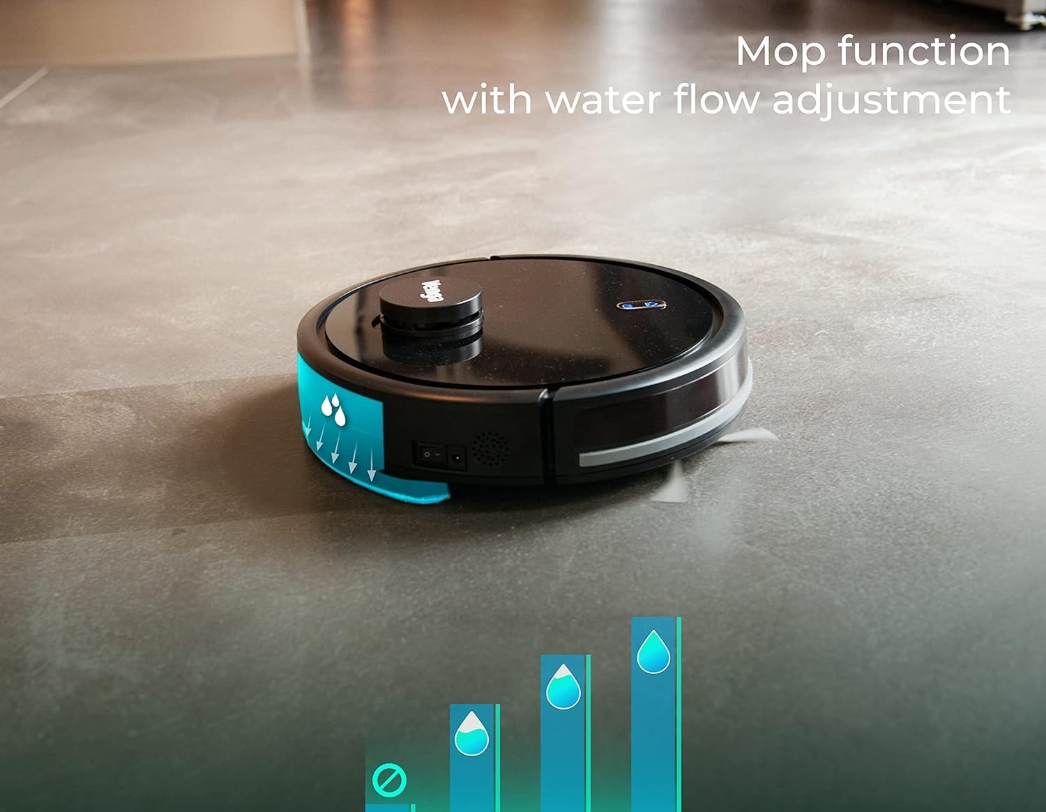 Robot Vacuum Mop 2300Pa LiDAR Laser App Control 6 Modes Auto