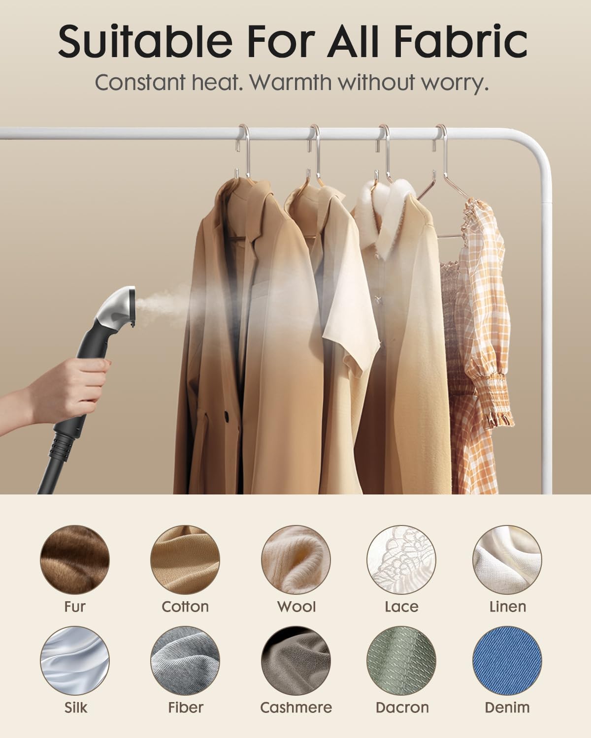 Professional Garment Steamer 2200W Standing Clothes Steamer 3L Tank