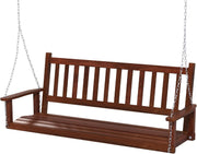 Wooden Porch Swing Bench 2 3 Seater Hanging Chair Brown