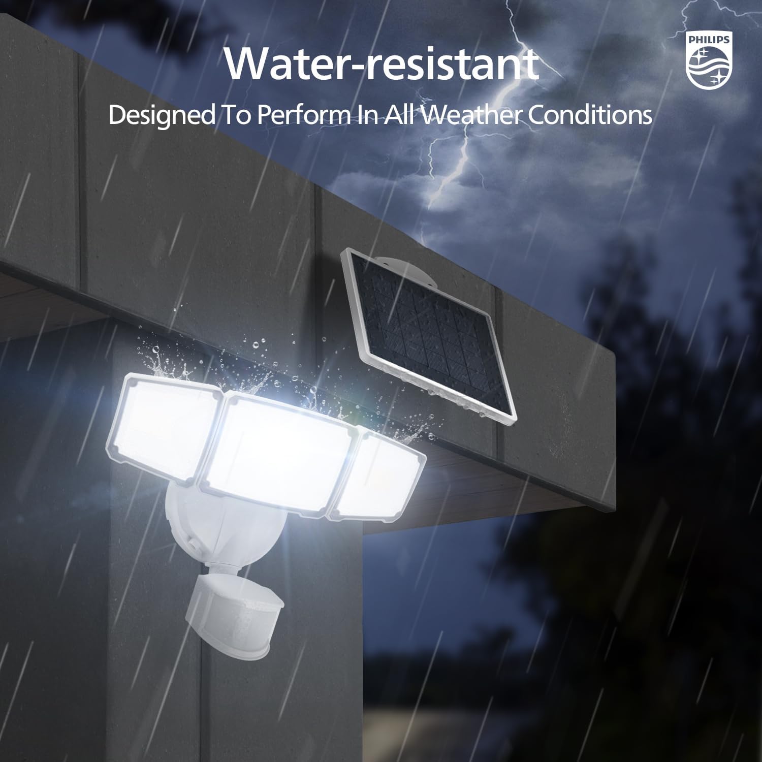 3600LM Solar Security Light PIR Motion Sensor 5M Cable