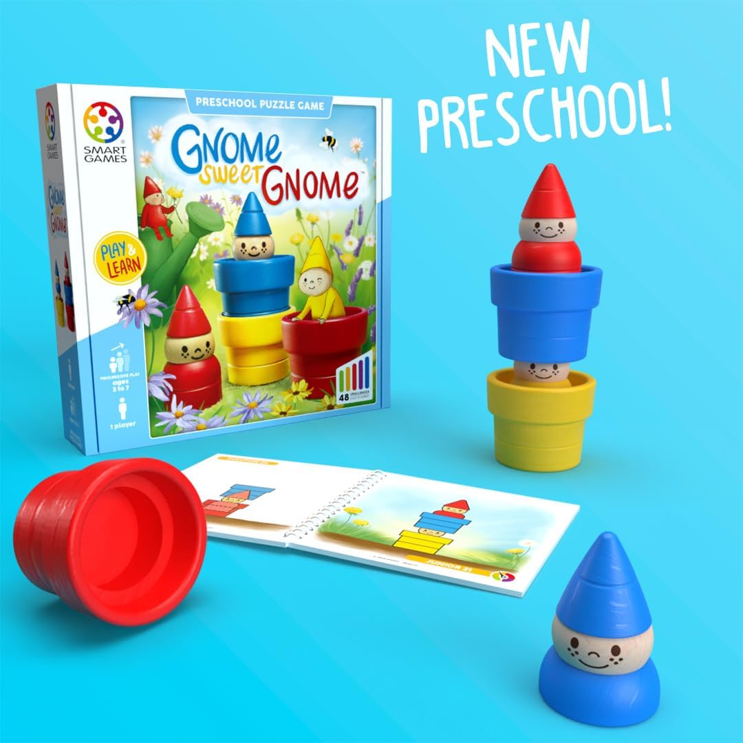 Wooden Gnome Puzzle Game Kids Brain Teaser 48 Challenges