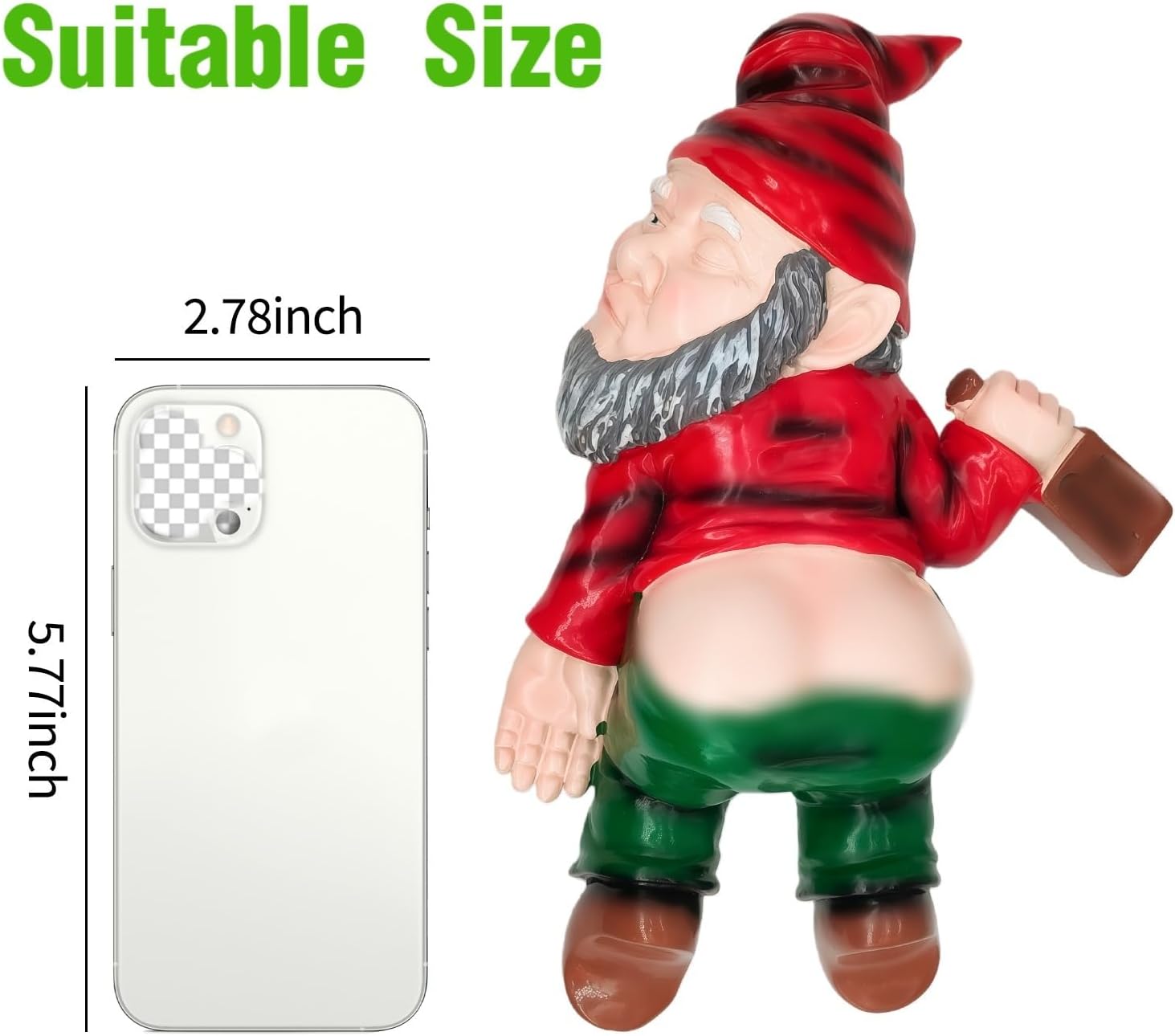 Funny Drunk Garden Gnome 24cm Resin Outdoor Lawn Decor