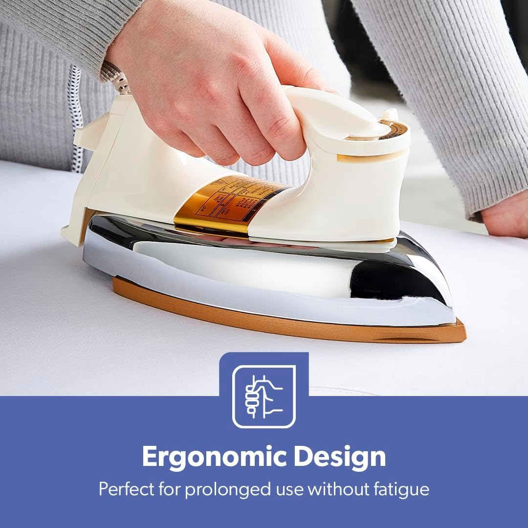1200W Heavyweight Dry Iron Non Stick Soleplate Adjustable Temp
