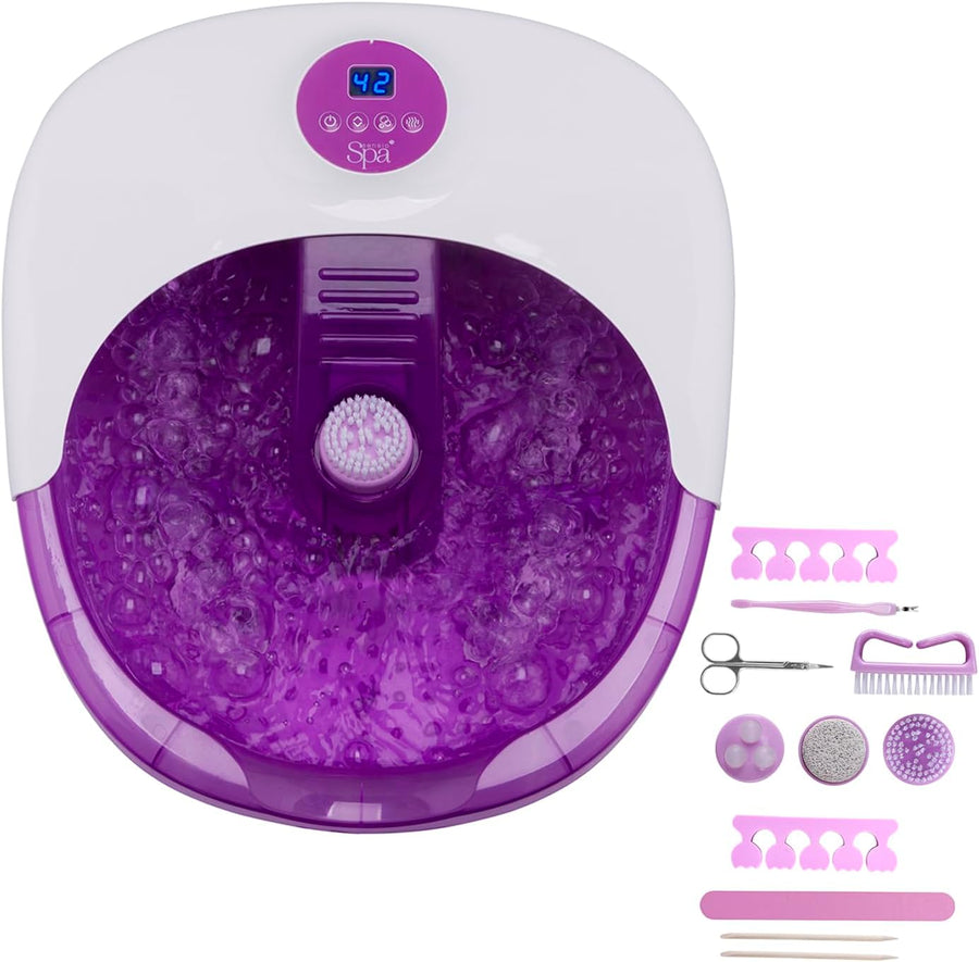 Foot Spa Massager Heat Bubble Rollers Pedicure Set Digital