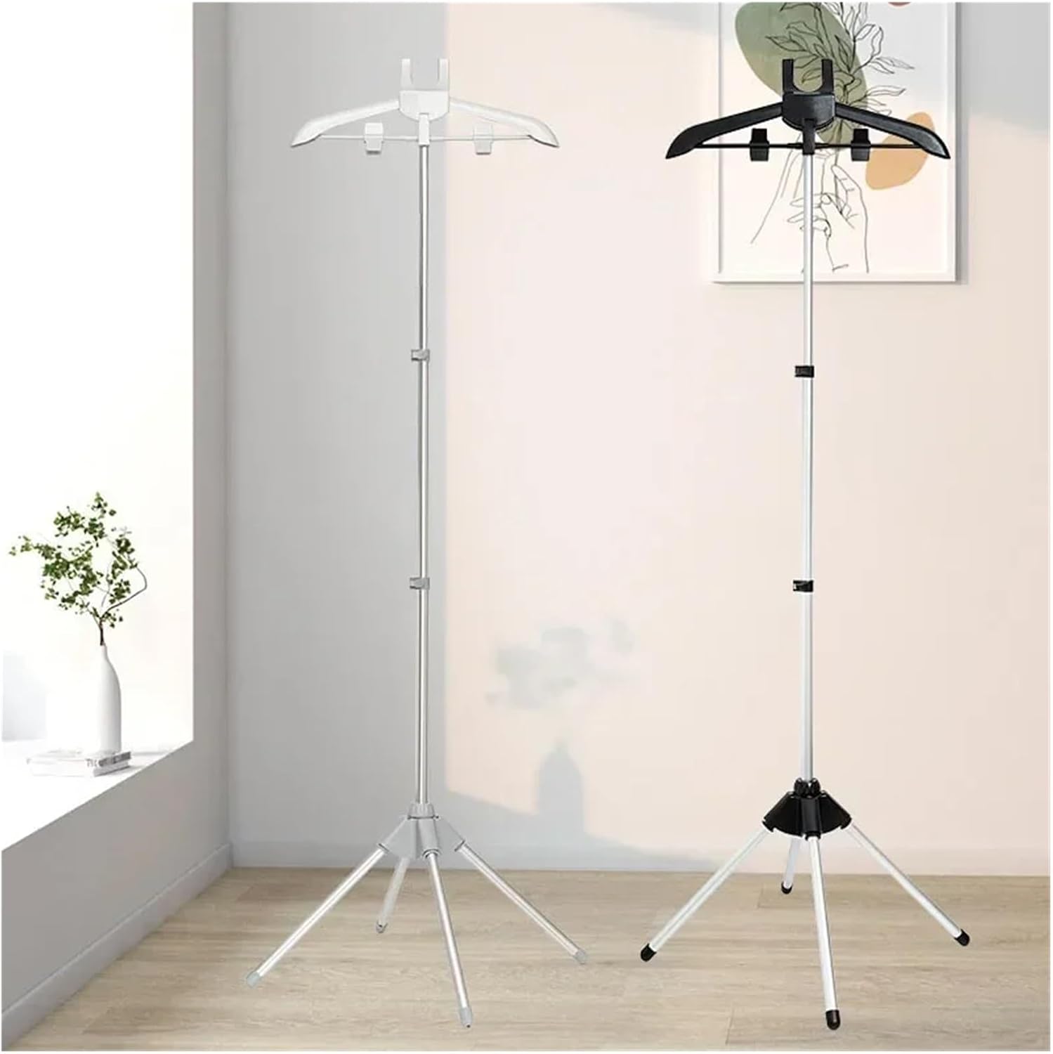 Clothes Steamer Stand Adjustable Garment Rack Foldable Hanger