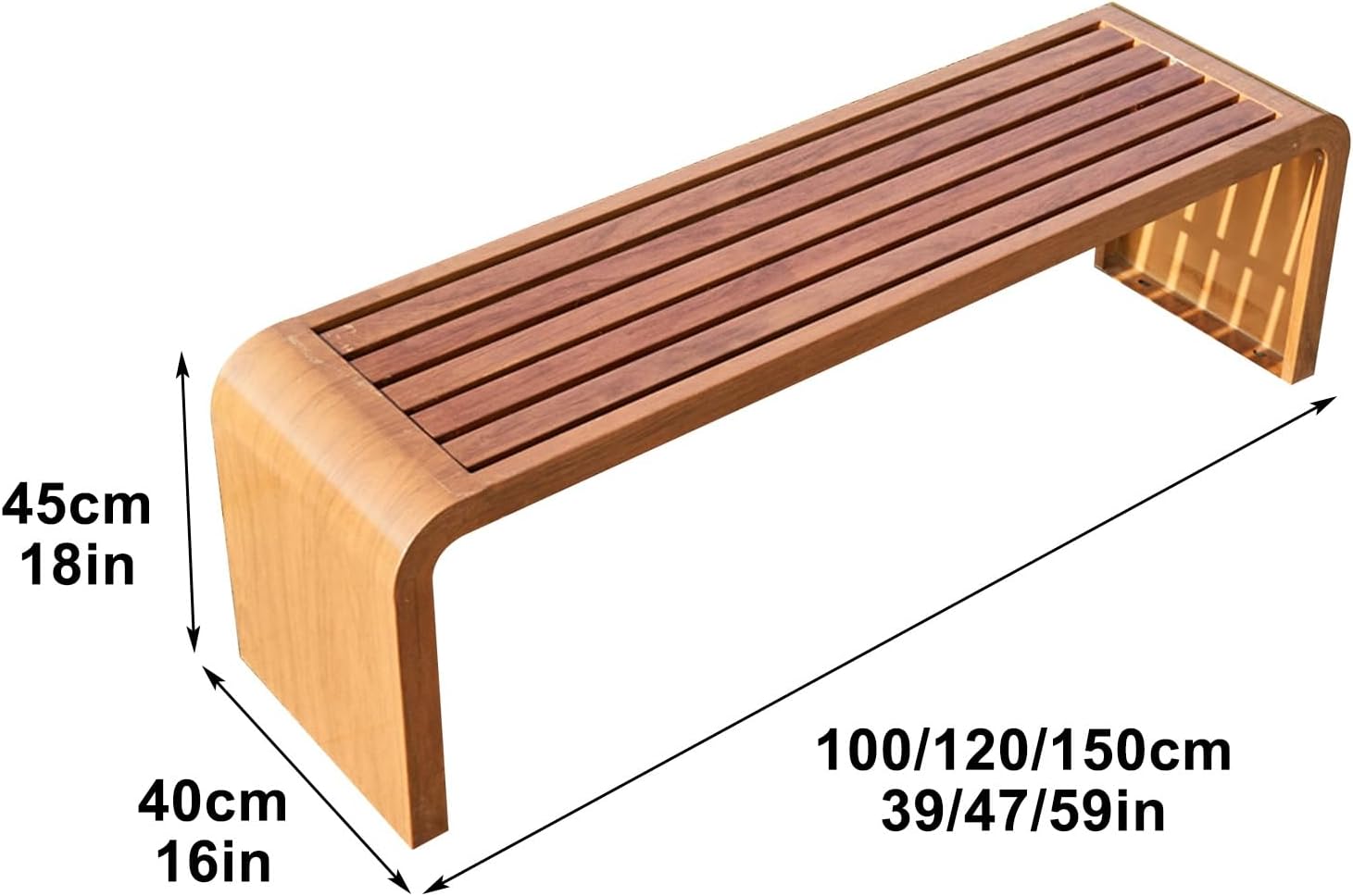 Backless Metal Garden Bench Weatherproof Patio Park Seat Yellow