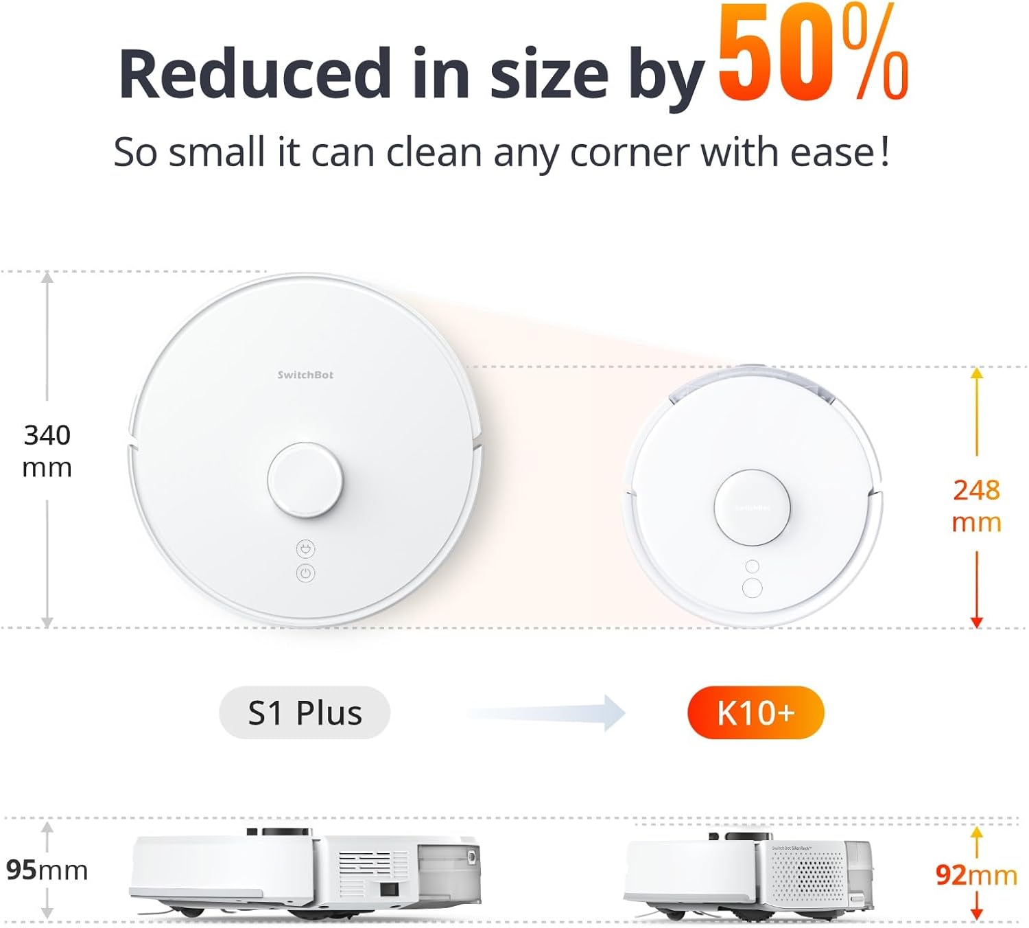 Mini Robot Vacuum Self Empty LiDAR Mapping Quiet Smart Clean