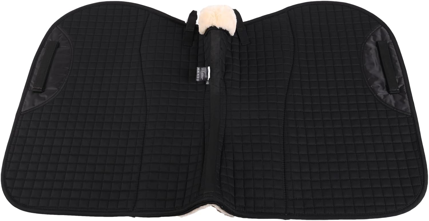 Faux Fur Jump Saddle Pad Full Black Natural