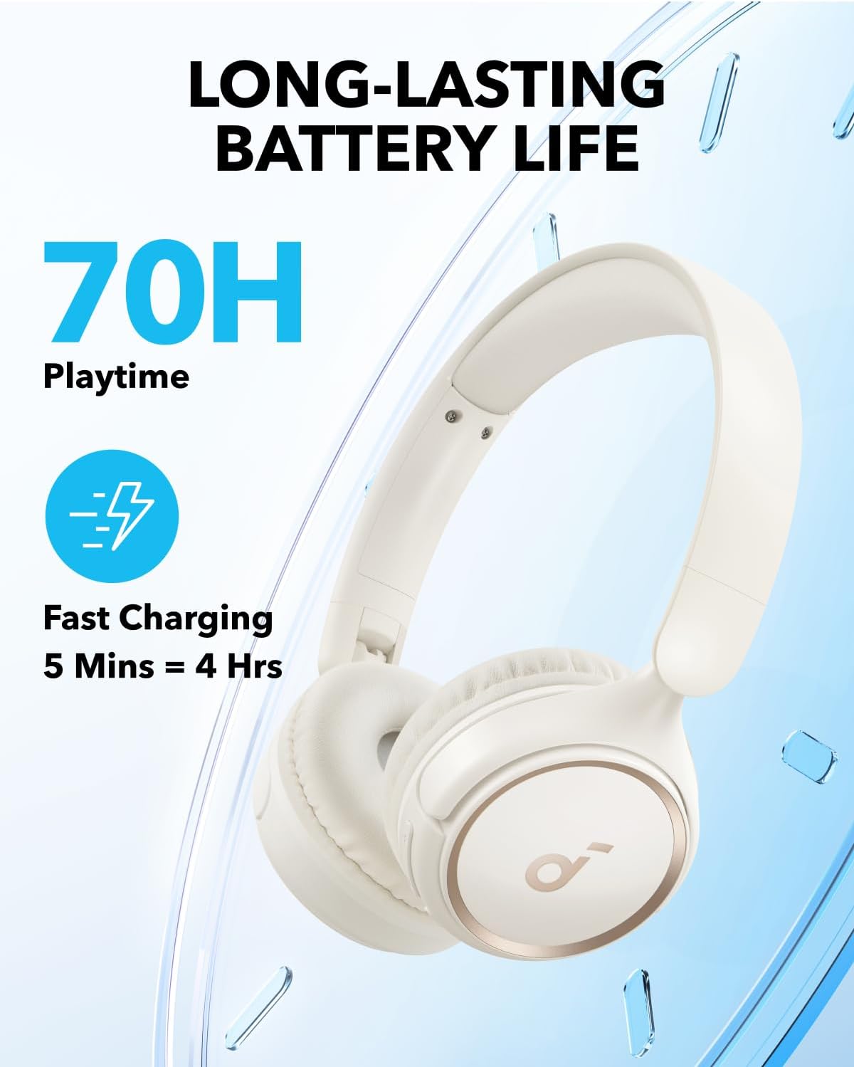 Bluetooth On Ear Wireless Headphones Pure Bass 70H Playtime Foldable