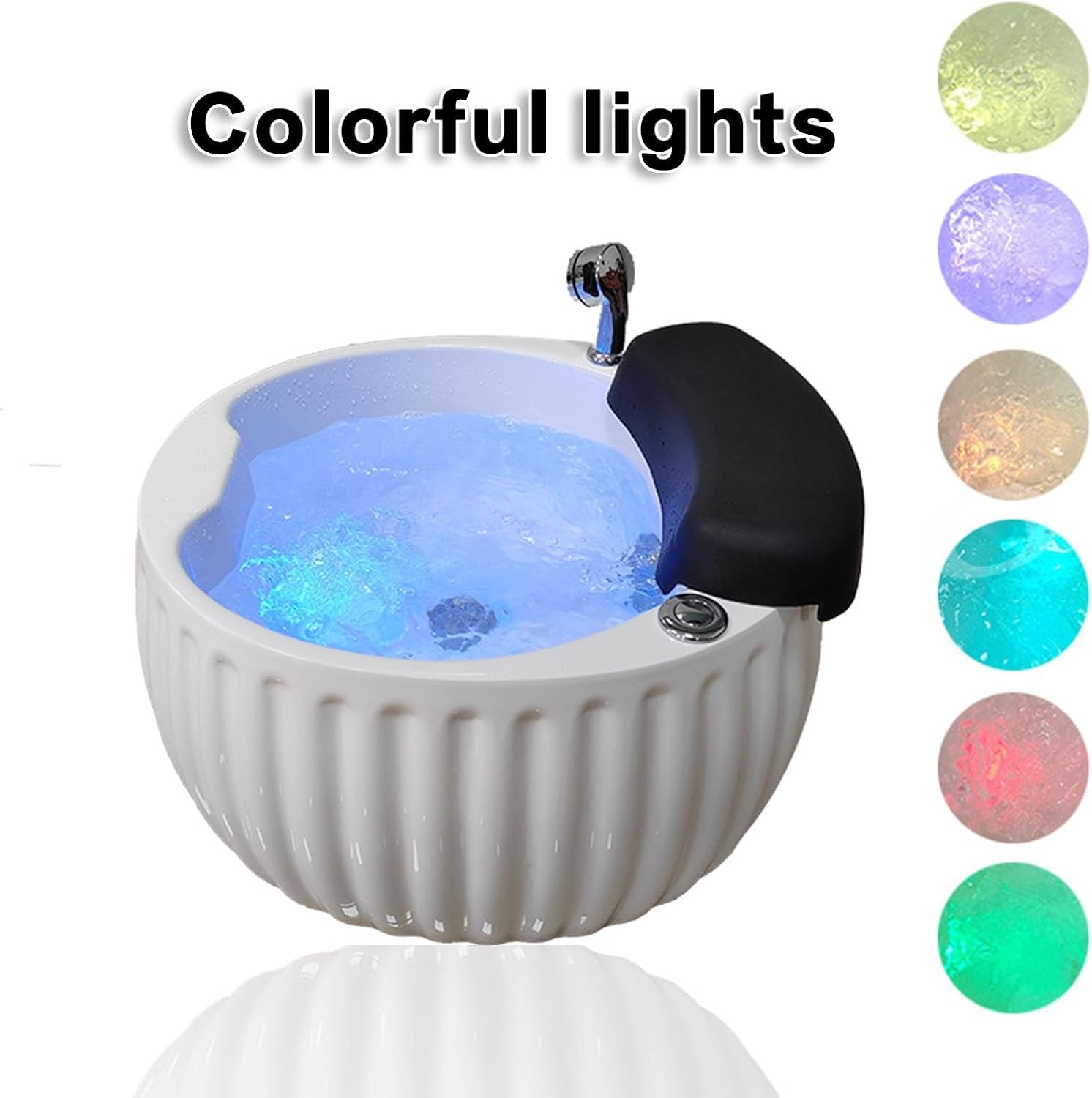 Heated Foot Spa Bath Massage Pedicure Basin LED Light Salon