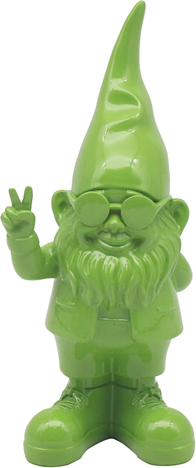 Peace Hand Gnome Statue Green 20cm Indoor Outdoor Home Decor