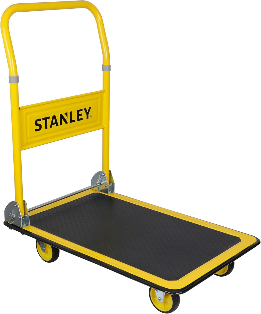Heavy Duty Platform Truck 150KG Non Slip Trolley Yellow
