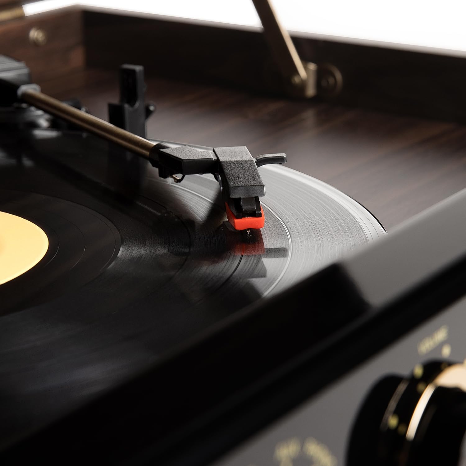 6 in 1 Wood Record Player Bluetooth CD Cassette Radio Espresso