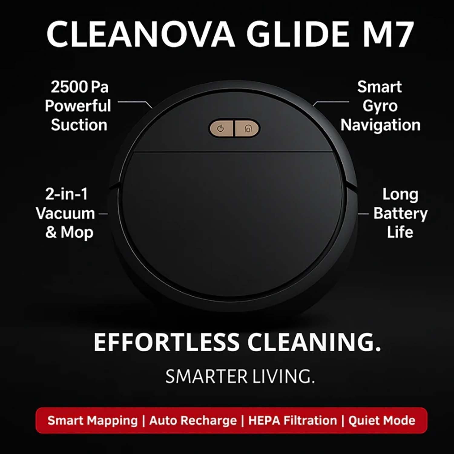 Robot Vacuum Mop Smart Laser Navigation App Control Pet Hair Cleaner