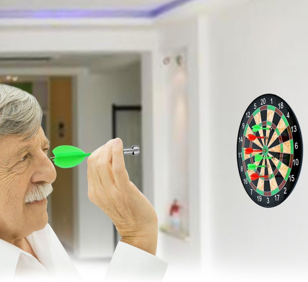 17in Magnetic Dartboard Set Safe Family Game 12 Darts No Sharp Tips