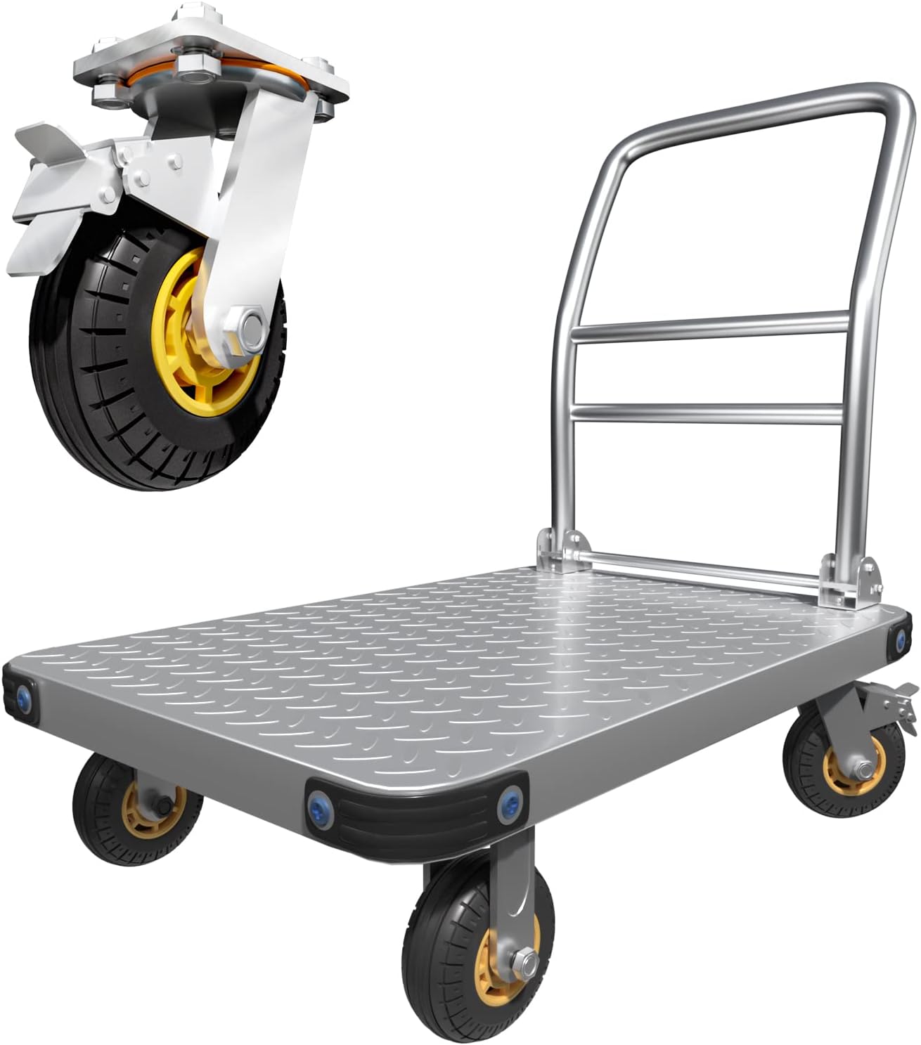 2000lbs Heavy Duty Platform Truck Flatbed Push Cart Dolly