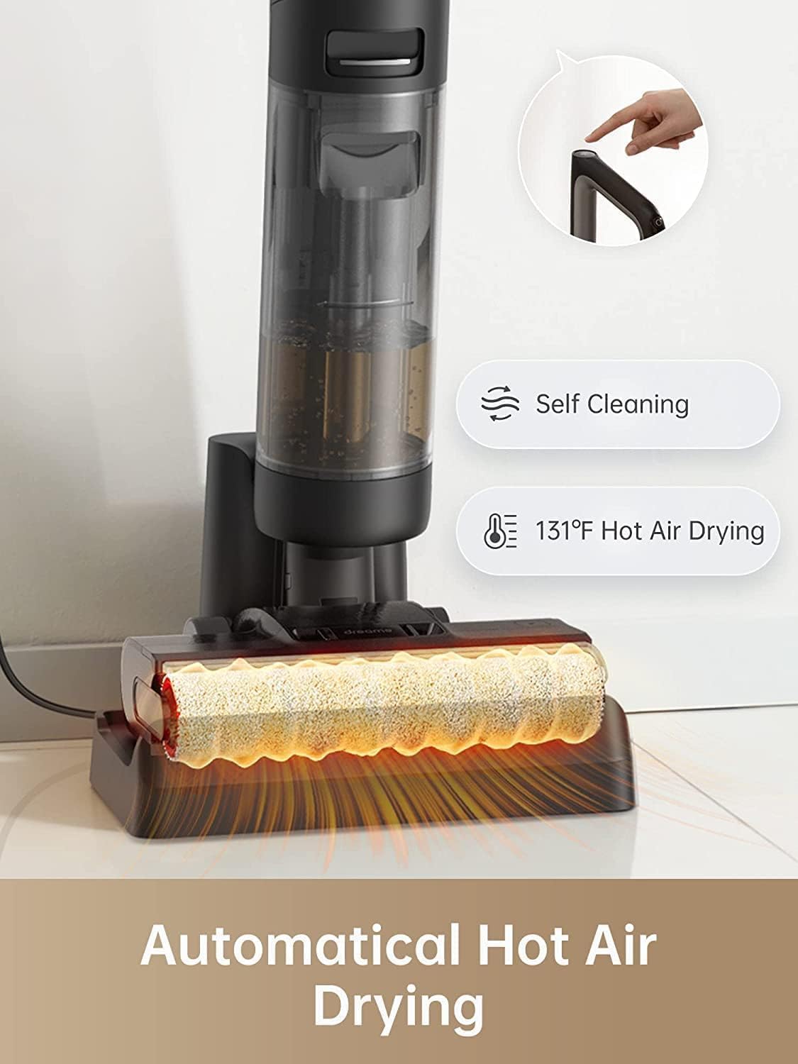 Wet Dry Vacuum Cleaner Cordless Mop Edge Cleaning Hot Air Drying