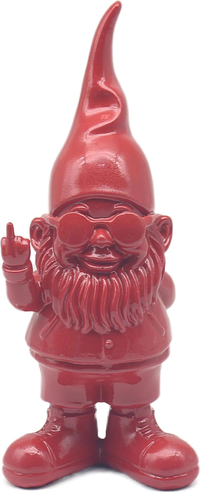 Swearing Gnome Statue Red 20cm Funny Home Decor Figurine
