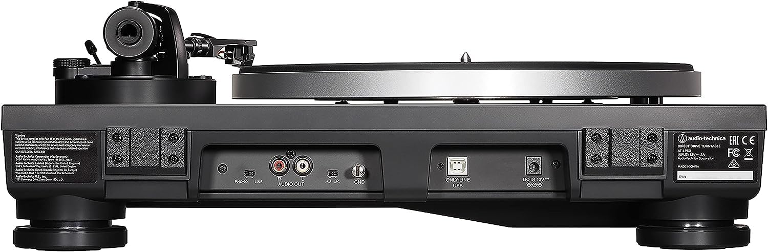 Manual Direct Drive Vinyl Turntable with USB, 3-Speed, Adjustable Counterweight