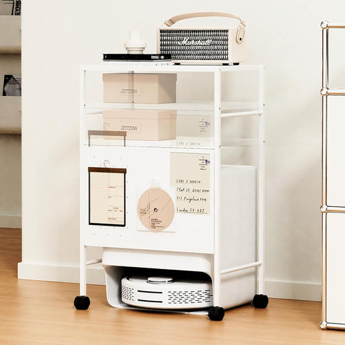 Robot Vacuum Storage Rack Mobile Cabinet Stand Adjustable Shelves